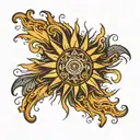 sun rays radiating tattoo design idea