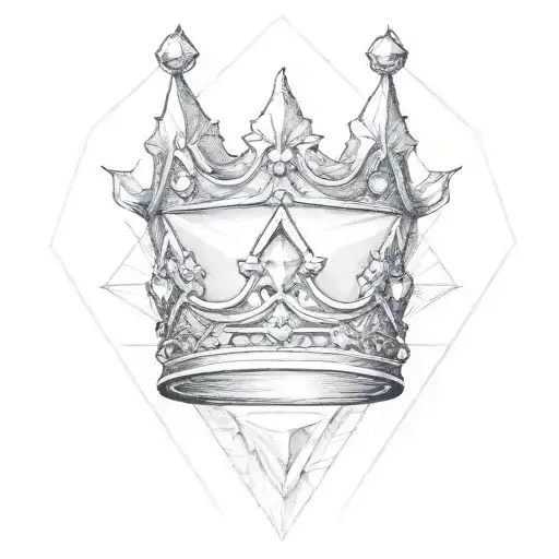 Diamond with crown tattoo design idea