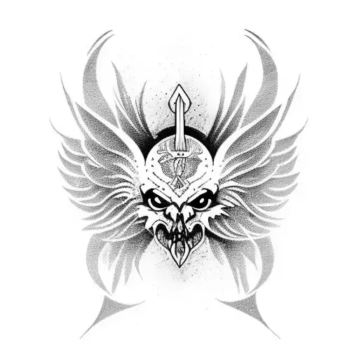 Tribal "Ave Fenix" Tattoo Idea - BlackInk AI