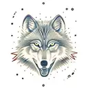 wolf with bionic eye tattoo design idea