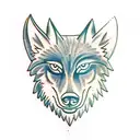 wolf with bionic eye tattoo design idea