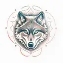 wolf with bionic eye tattoo design idea