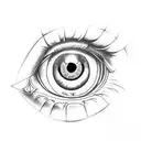 trippy eye with illuminati  tattoo design idea