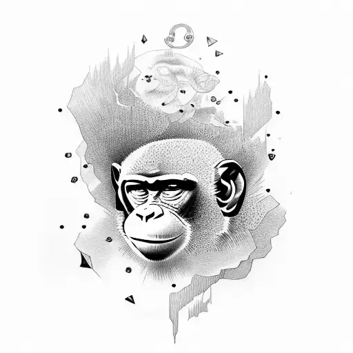 3 monkey tattoo design idea