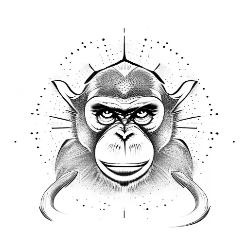 three monkey tattoo design idea