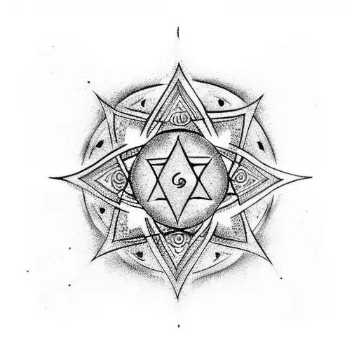 Swastik and mantra ring  tattoo design idea