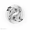 yin and Yang koi fish tattoo design idea