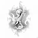 yin and Yang koi fish tattoo design idea