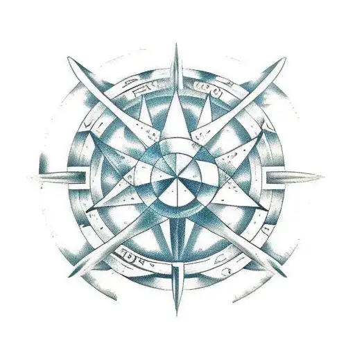 star fire Gemini Aries Aquarius ship wheel tattoo design idea