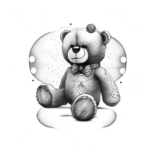 teddy bear tattoo design idea