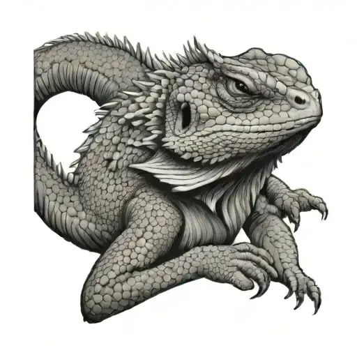 bearded dragon raspberry  tattoo design idea