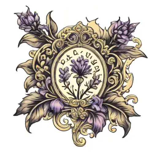 lavender in art nouveau style tattoo design idea