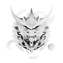 Dragon roar, front face tattoo design idea
