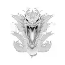 Dragon roar, front face tattoo design idea