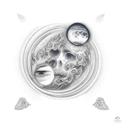 sol e lua tattoo design idea