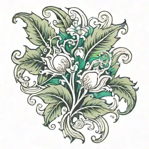 acanthus leaves with titties tattoo design idea