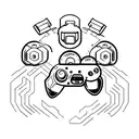 A bicep flexing with a video game controller wrapped around it tattoo design idea