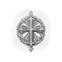 cross with lighting  tattoo design idea