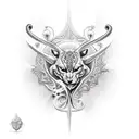 cross with lighting  tattoo design idea