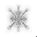 cross with lighting  tattoo design idea