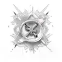 cross with lighting  tattoo design idea