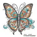 butterfly in trans colours tattoo design idea
