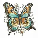 butterfly in trans colours tattoo design idea
