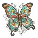 butterfly in trans colours tattoo design idea