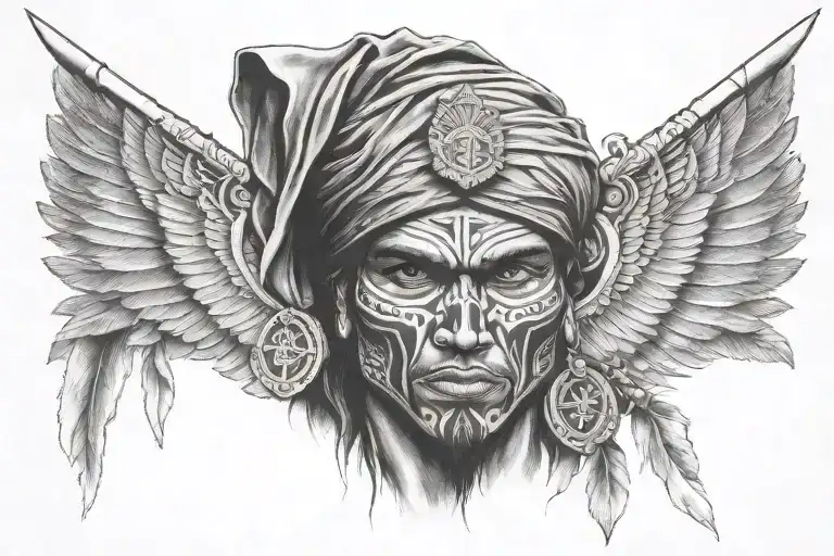 turk soldier warrior tattoo design idea