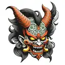 mascaras oni demon mask tattoo design idea