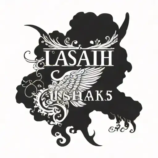  Isaiah’s Name: Feature his name in a strong, bold font, like serif or calligraphy, to Wings tattoo design idea