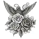  Isaiah’s Name: Feature his name in a strong, bold font calligraphy, to angle wings with one or multiple roses tattoo design idea