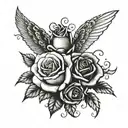  Isaiah’s Name: Feature his name in a strong, bold font calligraphy, to angle wings with one or multiple roses tattoo design idea
