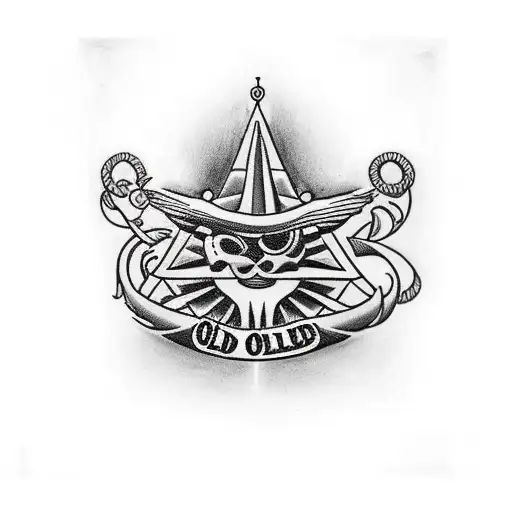 black and white old school traditional for a male. exudes sexual and masculine energy tattoo design idea