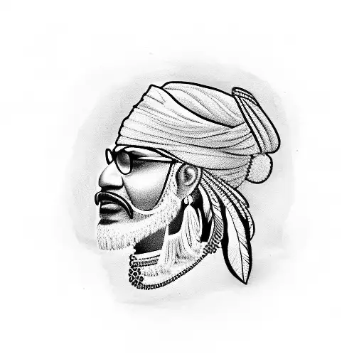 Indian american tattoo design idea