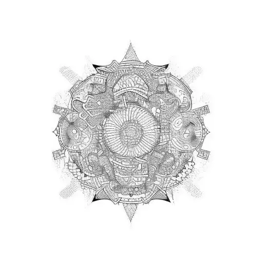 trash polka tattoo design idea