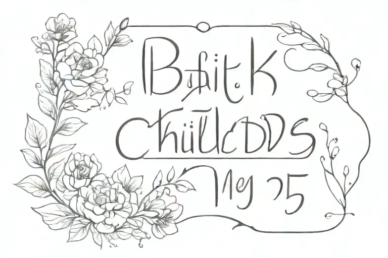 childs date of birth dates tattoo design idea