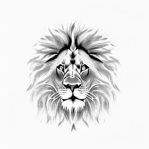 lion with scar eyes tattoo design idea