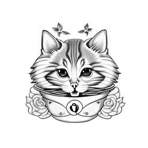 Hola blackink, quisiera que me ayudarás a crear una propuesta de tatuaje de mi gatita que se llama cookie. tattoo design idea