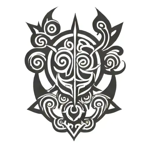 surrendering and energy tattoo design idea