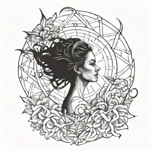surrendering and focus spiritual  tattoo design idea