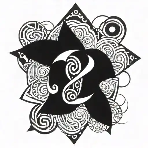 surrendering and focus spiritual  tattoo design idea