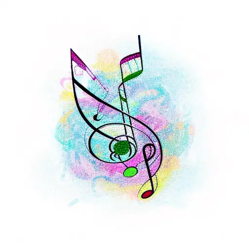A music note intertwined with a delicate butterfly tattoo design idea