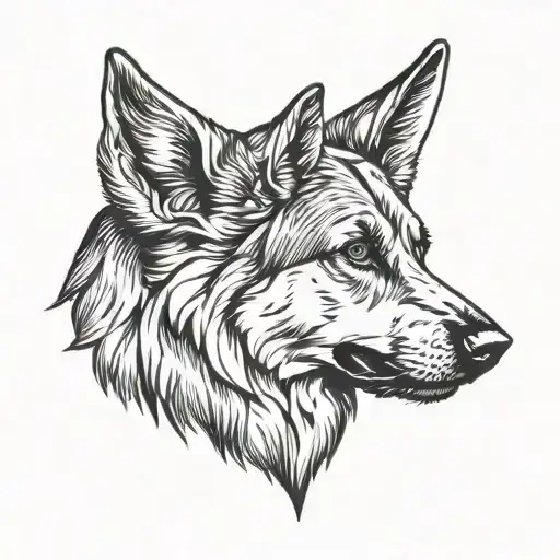 German Shepherd dog tattoo design idea