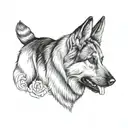 German Shepherd dog tattoo design idea