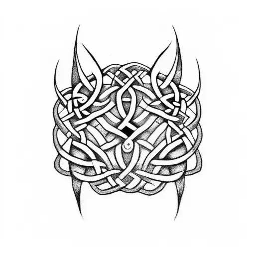 celtic druid pattern nature tattoo design idea