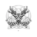 celtic druid pattern nature tattoo design idea