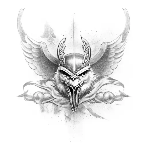 viking eagle tattoo round tattoo design idea