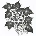 roots THC chemical structure tattoo design idea