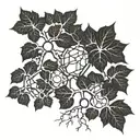 roots THC chemical structure tattoo design idea